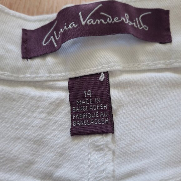 Gloria Vanderbilt HighRise White Jeans Sz 14P Tapered Leg Comfy Cotton NewWTags - Picture 11 of 15